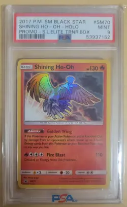 2017 POKEMON SM BLACK STAR PROMO #SM70 SHINING HO-OH-HOLO PSA 9 - Image 1
