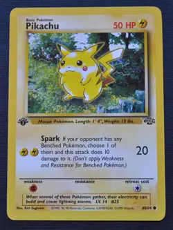 Pikachu #60 / 64 1st Edition Jungle - NM - Pokemon 1999 TCG WOTC Vintage - Image 1