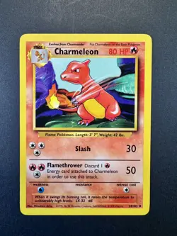 Base Set #024/102 Charmeleon Uncommon Pokemon LP+/NM - Image 1