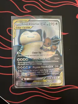 Eevee & Snorlax GX TAG TEAM Full Art Holo UR 171/181 EN DMG - Image 5