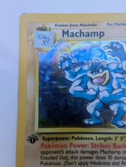 Pokemon Machamp Base Set 1st Edition Holo Rare Card 8/102 LP Excellent - Image 3