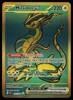 Miraidon ex 243/091 Hyper Rare Paldean Fates Pokemon Card - Image 1