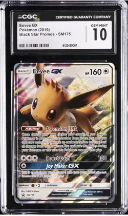 Pokemon TCG Eevee GX Black Star Promos SM175 Holo Promo CGC 10 Gem Mint Card - Image 1