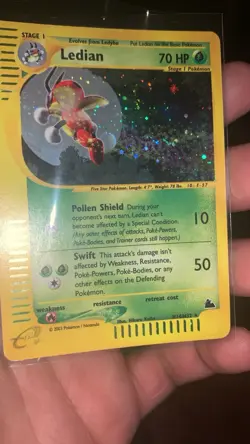2003 Pokemon Skyridge Ledian Holo (damaged) Swirl! - Image 1