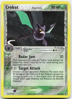 Crobat 2/113 Holo Rare Delta Species Pokemon Moderately Played - Image 1