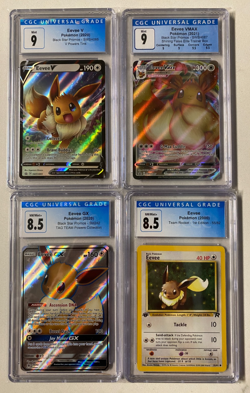 Pokemon TCG Eevee Set: Eevee V, Eevee Vmax, Eevee GX, & Eevee First Edition CGC - Image 1