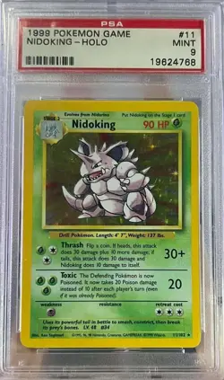 Nidoking Holo 11/102 Game Pokemon PSA 9 - Image 1