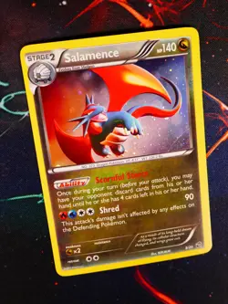 MP Pokemon (Cosmos Holo) SALAMENCE Card DRAGON VAULT Set 8/20 Foil Promo Blister - Image 1