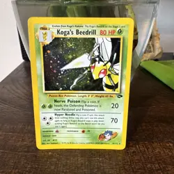 Koga’s Beedrill 9/132 Holo Rare Gym Challenge Pokemon Card Unlimited LP - Image 1