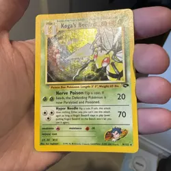 Koga’s Beedrill 9/132 Holo Rare Gym Challenge Pokemon Card Unlimited LP - Image 4