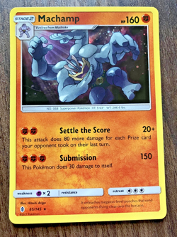 HOLO Machamp 65/145 - 2017 Pokemon Guardians Rising Rare Card - CLEAN NM - Image 1