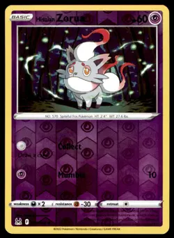 Hisuian Zorua 075/196 Common Lost Origin Pokemon Reverse Holo Near Mint - Image 1