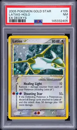 2005 POKEMON EX DEOXYS GOLD STAR #105 LATIAS-HOLO PSA 7 - Image 1