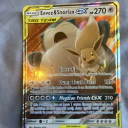 Pokemon Eevee & Snorlax GX TAG TEAM Ultra Rare Holo 120/181 SM Team Up HP270 - Image 5