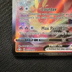 Cinderace VMAX Shining Fates 019/072 Ultra Rare Holo 320 HP Pokemon TCG - Image 5