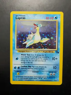 Pokemon TCG Lapras 10/62 Fossil Vintage Holo WOTC 1999 MP - Image 1