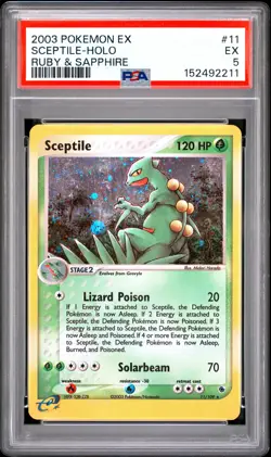 2003 POKEMON EX RUBY & SAPPHIRE #11 SCEPTILE-HOLO PSA 5 - Image 1