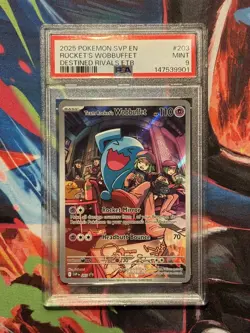 2025 POKEMON SVP EN-SV BLACK STAR PROMO #203 TEAM ROCKET'S WOBBUFFET PSA 9 - Image 1