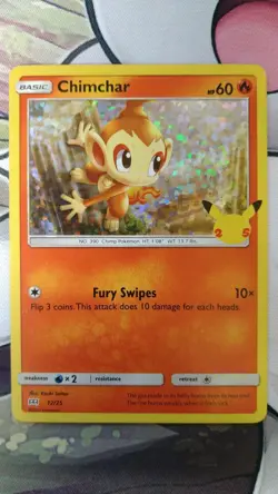 Pokemon Card Chimchar 12/25 McDonald's 25th Anniversary Promo Holo - Image 1
