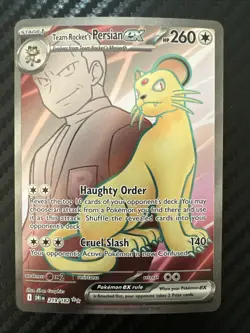 Team Rocket’s Persian EX 219/182 Full Art Ultra Rare Pokemon SV: Destined Rivals - Image 1