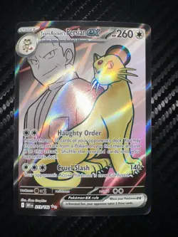 Team Rocket’s Persian EX 219/182 Full Art Ultra Rare Pokemon SV: Destined Rivals - Image 2