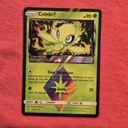 Pokemon Lost Thunder: Celebi Prism Star 19/214 Holo Ultra Rare - LP/NM - Image 1