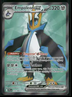 Pokemon Empoleon ex Ultra Rare 114/094 PFL ME02: Phantasmal Flames NM - Image 1