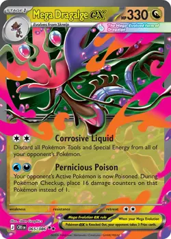 Mega Dragalge ex 065/086 Double Rare ME04: Chaos Rising Pokemon Near Mint - Image 1