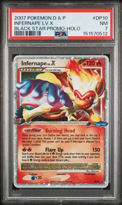 2007 Pokemon Diamond & Pearl #DP10 Infernape Lv.X Black Star Promo-Holo PSA 7 - Image 1