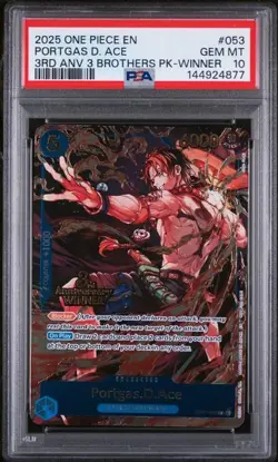 One Piece 3rd Anniversary 3 Brothers Pack WINNER Portgas.D.Ace #012 PSA 10 - Image 1