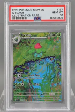 Ivysaur 2023 Pokemon Scarlet & Violet 151 MEW EN #167 PSA 10 Illustration Rare - Image 1