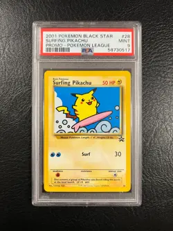 Pokemon League Black Star Promo #28 - Surfing Pikachu - MINT - PSA 9! - Image 1