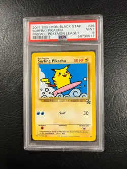 Pokemon League Black Star Promo #28 - Surfing Pikachu - MINT - PSA 9! - Image 2