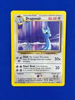 Pokemon Dragonair 18/102 (HP) Base Set Unlimited Rare WoTC 1999 - Image 1
