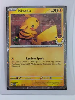 MAJOR HOLO BLEED Pikachu #051 *SWIRL* Pokemon Day 30th Anniversary Promo - Image 1