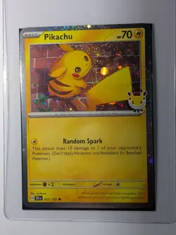 MAJOR HOLO BLEED Pikachu #051 *SWIRL* Pokemon Day 30th Anniversary Promo - Image 2