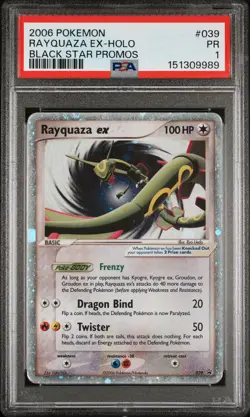 2006 POKEMON BLACK STAR PROMOS #039 RAYQUAZA EX-HOLO PSA 1 - Image 1