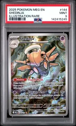 POKEMON MEG EN-MEGA EVOLUTION ILLUSTRATION RARE #144 - SHEDINJA 144/132 - PSA 9 - Image 1
