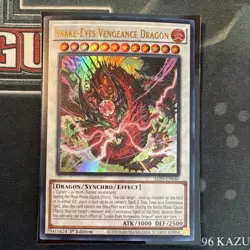 YuGiOh! ALIN-EN040 Snake-Eyes Vengeance Dragon 1st Edition Holo - Image 2
