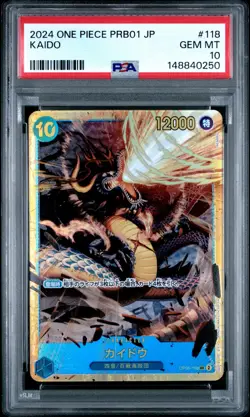 One Piece Japanese PRB01 KAIDO Secret Rare PSA 10 #118 - Image 1