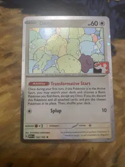 Pokemon TCG Ditto 132/165 Prize Pack Series Cards Cosmo Holo Near Mint 151 - Image 1