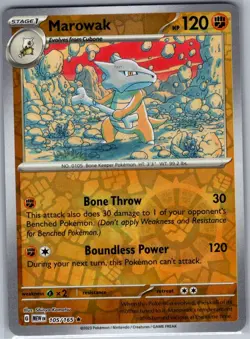 Marowak 105/165 Reverse Holo SV: Scarlet & Violet 151 - Pokemon Card - NM - Image 1
