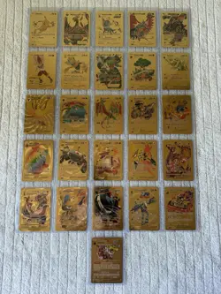 Lot Of 26 Gold Foil Fan Art Pokemon Cards - Image 1