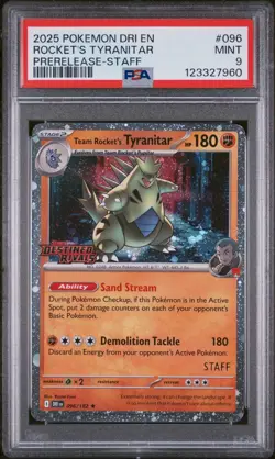 Team Rocket's Tyranitar (Prerelease Staff) 096/182 Sv10: Destined Rivals Holo - Image 1
