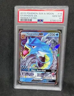 Pokemon SM Hidden Fates Gyarados GX 16/68 Ultra Rare Holo Foil PSA 10 GEM MINT - Image 1