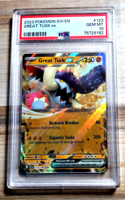 2023 Pokemon Scarlet & Violet GREAT TUSK EX #123 PSA 10 Gem Mint - Image 1