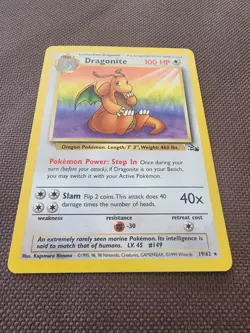 Dragonite 19/62 – Rare Non-Holo – 1999 Pokemon Fossil Set WOTC – Lightly Played - Image 2