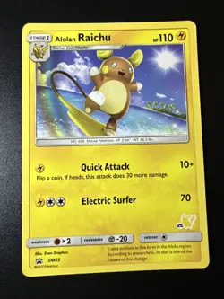 Pokemon TCG Battle Academy Alolan Raichu SM65 Black Star Promo #25 Stamped - Image 1