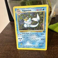 Vaporeon Holo Jungle 12/64 Rare Unlimited 80 HP 1999 Pokemon TCG - Image 1