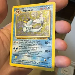 Vaporeon Holo Jungle 12/64 Rare Unlimited 80 HP 1999 Pokemon TCG - Image 3
